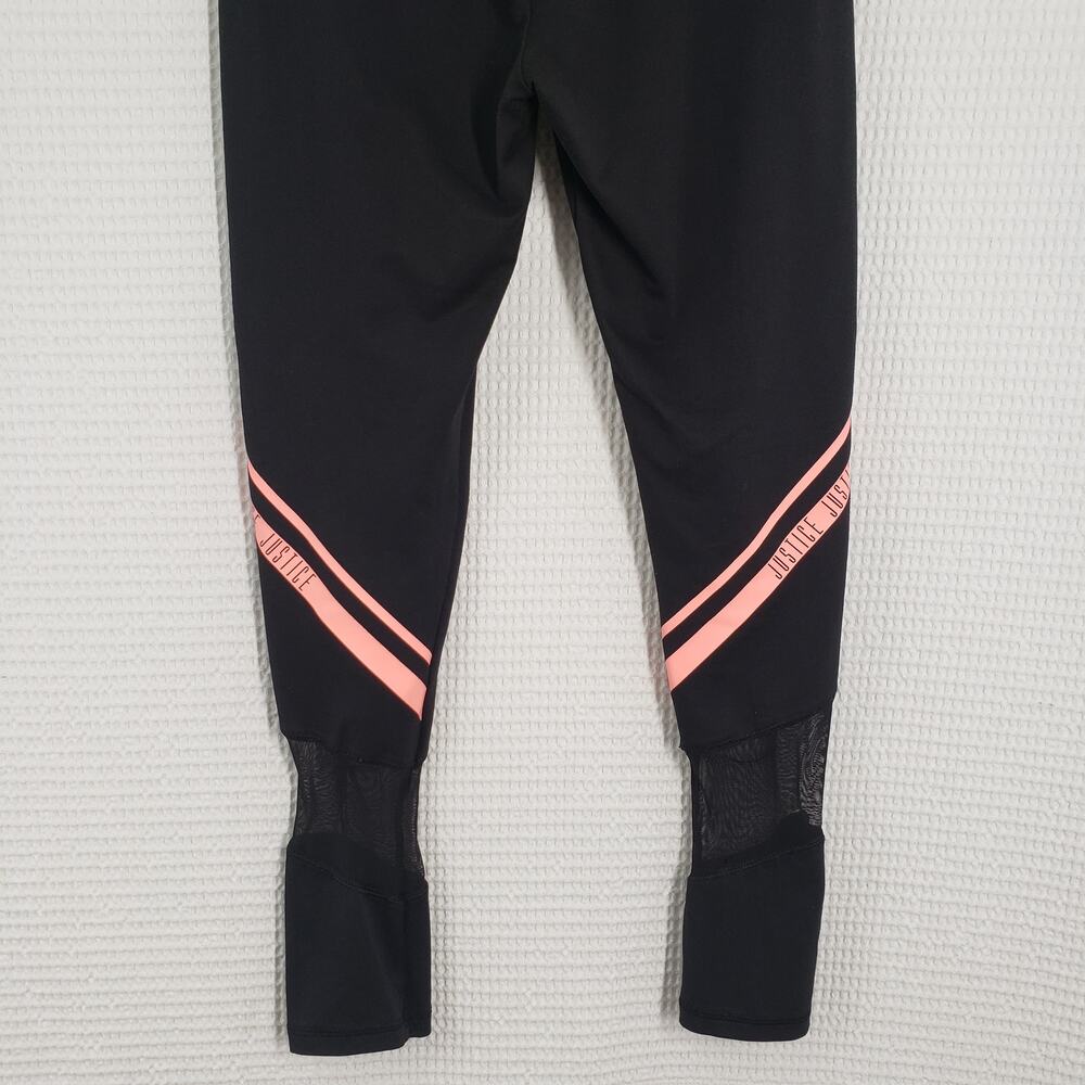 Justice Active Leggings Girls Size 14/16 Black Pink Mesh Athletic Full Length - Picture 14 of 15